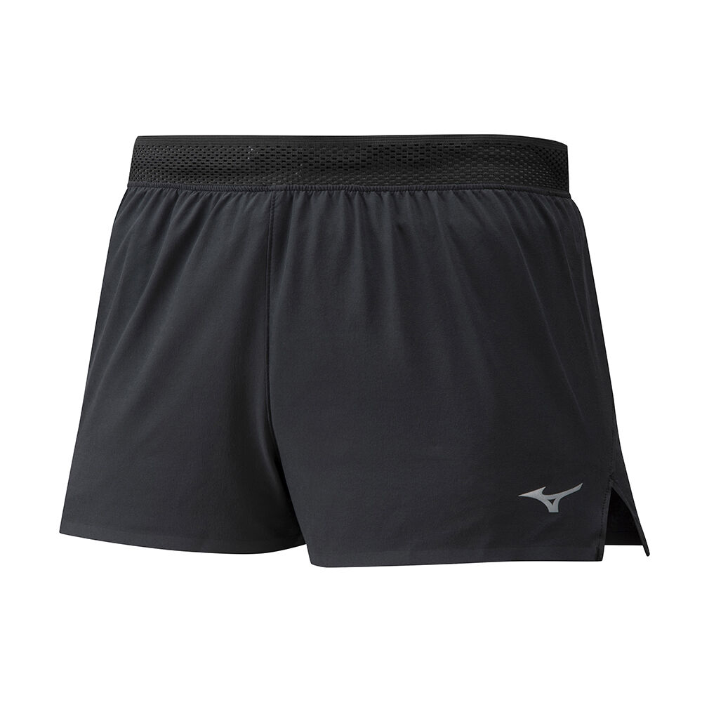 Mens Mizuno Aero Split 1.5 Running Shorts Black Philippines (HRSZFW453)